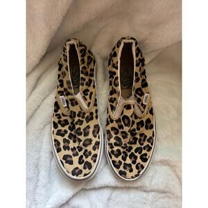Leopard Print Slip on Vans Womens Size 6 READ